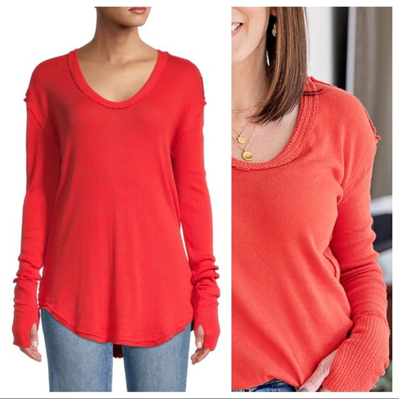 FREE PEOPLE BOHO TUNIC TOP CUFFED LONG SLEEVES TEE PULLOVER A2C - Picture 6 of 16